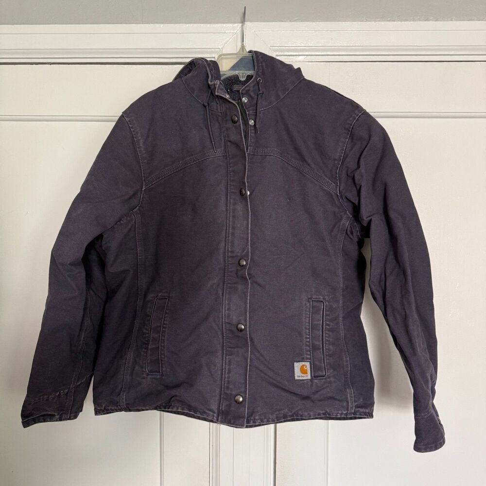 CARHARTT Women's Canvas/Sherpa Berkley Hooded Jacket Size L